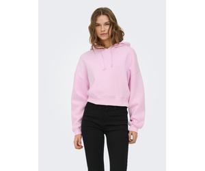 Kapuzensweatshirt ONLY "ONLSWEAT LIFE L/S HOODIE CROPPED SWT", Damen, Gr. S, winsome orchid, Sweatware, Obermaterial: 60% Baumwolle, 40% Polyester, unifarben, loose fit normal, Rundhals, Sweatshirts,