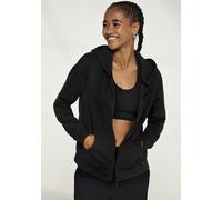 Kapuzensweatshirt ONLY PLAY "ONPLOUNGE LIFE HOOD FZ LS SWT NOOS", Damen, Gr. M, schwarz, Sweatware, Obermaterial: 80% Polyester, 15% Viskose, 5% Elasthan, unifarben, regular fit normal, ohne Ausschnit