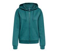 Kapuzensweatshirt ONLY PLAY "ONPLOUNGE LIFE HOOD FZ LS SWT NOOS", Damen, Gr. XS, mediterranea, Sweatware, Obermaterial: 80% Polyester, 15% Viskose, 5% Elasthan, unifarben, regular fit normal, ohne Aus