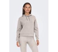 Kapuzensweatshirt ONLY PLAY "ONPLOUNGE LS HOOD SWEAT - NOOS", Damen, Gr. L, grau (pumice stone), Sweatware, Obermaterial: 80% Polyester, 15% Viskose, 5% Elasthan, unifarben, regular fit normal, Rundha