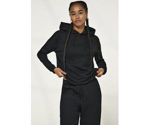Kapuzensweatshirt ONLY PLAY "ONPLOUNGE LS HOOD SWEAT - NOOS", Damen, Gr. L, schwarz, Sweatware, Obermaterial: 80% Polyester, 15% Viskose, 5% Elasthan, unifarben, regular fit normal, Rundhals, angesetz