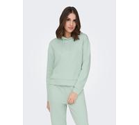 Kapuzensweatshirt ONLY PLAY "ONPLOUNGE LS HOOD SWEAT - NOOS", Damen, Gr. M, grün (surf spray), Sweatware, Obermaterial: 80% Polyester, 15% Viskose, 5% Elasthan, unifarben, regular fit normal, Rundhals