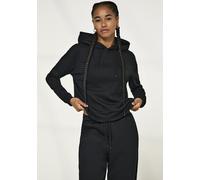 Kapuzensweatshirt ONLY PLAY "ONPLOUNGE LS HOOD SWEAT - NOOS", Damen, Gr. XS, schwarz, Sweatware, Obermaterial: 80% Polyester, 15% Viskose, 5% Elasthan, unifarben, regular fit normal, Rundhals, angeset