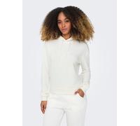 Kapuzensweatshirt ONLY PLAY "ONPLOUNGE LS HOOD SWEAT - NOOS", Damen, Gr. XL, weiß (cloud dancer), Sweatware, Obermaterial: 80% Polyester, 15% Viskose, 5% Elasthan, unifarben, regular fit normal, Rundh
