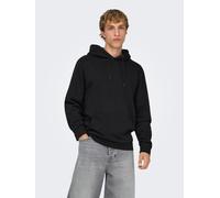 Kapuzensweatshirt ONLY & SONS "CERES LIFE HOODIE SWEAT", Herren, Gr. S, schwarz, Obermaterial: 65% Baumwolle, 35% Polyester, unifarben, normal normal, Rundhals, Bündchen, Sweatshirts (40910643-S) schw