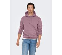 Kapuzensweatshirt ONLY & SONS "ONSCERES HOODIE SWEAT NOOS", Herren, Gr. XL, twilight mauve, angeraute Sweatware, Obermaterial: 57% Baumwolle, 43% Polyester, unifarben, regular fit normal, Rundhals, Ri
