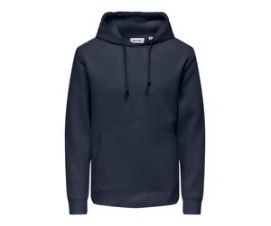 Kapuzensweatshirt ONLY & SONS "ONSCHASE REG HOOD SWEAT OTL", Herren, Gr. S, navy blazer, angeraute Sweatware, Obermaterial: 52% Baumwolle, 48% Polyester, unifarben, regular fit normal, ohne Ausschnitt
