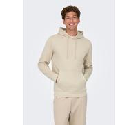 Kapuzensweatshirt ONLY & SONS "ONSCHASE REG HOOD SWEAT OTL", Herren, Gr. XXL, silber (silber lining), angeraute Sweatware, Obermaterial: 52% Baumwolle, 48% Polyester, unifarben, regular fit normal, oh