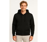 Kapuzensweatshirt ONLY & SONS "ONSCHASE REG ZIP HOOD OTL", Herren, Gr. S, schwarz, angeraute Sweatware, Obermaterial: 52% Baumwolle, 48% Polyester, meliert, regular fit, Rippbündchen, Sweatshirts (149