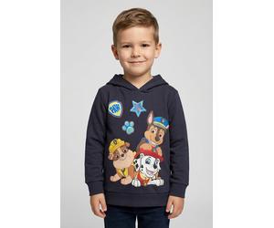 Kapuzensweatshirt PAW PATROL, Jungen, Gr. 116/122, blau (navy), Sweatware, Obermaterial: 95% Baumwolle, 5% Elasthan. Kapuzenfutter: 100% Baumwolle, bedruckt, Basic normal, Rundhals, Rippbündchen, Swea