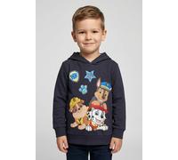 Kapuzensweatshirt PAW PATROL, Jungen, Gr. 92/98, blau (navy), Sweatware, Obermaterial: 95% Baumwolle, 5% Elasthan. Kapuzenfutter: 100% Baumwolle, bedruckt, Basic normal, Rundhals, Rippbündchen, Sweats