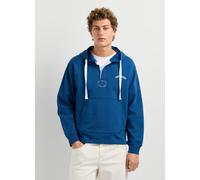 Kapuzensweatshirt PEPE JEANS "JOHN HOODIE", Herren, Gr. L, ink blau, Sweatware, Obermaterial: 100% Baumwolle, unifarben, hüftbedeckend, Rippbündchen, Sweatshirts, mit Knopfleiste, Baumwoll-Qualität (9