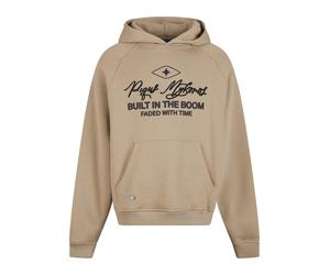 Kapuzensweatshirt PEQUS "PEQUS PEQUS Built in the Boom Logo Hoodie", Damen, Gr. S, beige (aluminium), 100% Baumwolle, bedruckt, Rundhals, Sweatshirts (40490264-S) aluminium