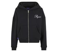 Kapuzensweatshirt PEQUS "PEQUS PEQUS Cropped Handwritten Logo Zip Hoodie", Damen, Gr. XL, schwarz, 100% Baumwolle, Sweatshirts (50960113-XL) schwarz