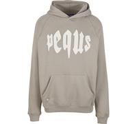 Kapuzensweatshirt PEQUS "PEQUS PEQUS Mythic Logo Hoodie", Herren, Gr. L, beige (schwarz greige), 100% Baumwolle, bedruckt, Rundhals, Sweatshirts (92948554-L) schwarz greige