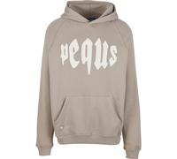 Kapuzensweatshirt PEQUS "PEQUS PEQUS Mythic Logo Hoodie", Herren, Gr. M, schwarz greige, 100% Baumwolle, bedruckt, Sweatshirts (92948554-M) schwarz greige