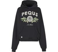 Kapuzensweatshirt PEQUS "PEQUS PEQUS Olive Coin Relic Hoodie", Damen, Gr. L, schwarz, 100% Baumwolle, Rundhals, Sweatshirts (98960438-L) schwarz