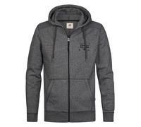 Kapuzensweatshirt PETROL INDUSTRIES, Herren, Gr. M (38), grau (iron steel), Sweatware, Obermaterial: 50% Baumwolle, 50% Polyester, meliert, regular fit, Bündchen, Sweatshirts, mit Reißverschluss und E