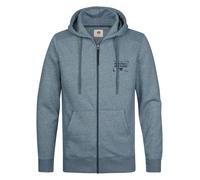 Kapuzensweatshirt PETROL INDUSTRIES, Herren, Gr. XL (42), blau (storm blau), Sweatware, Obermaterial: 50% Baumwolle, 50% Polyester, meliert, regular fit, Bündchen, Sweatshirts, mit Reißverschluss und