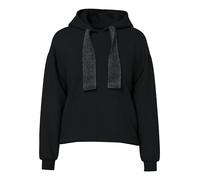 Kapuzensweatshirt PIECES "PCCHILLI LS GLITTER HOODIE NOOS BC", Damen, Gr. L, schwarz detail:wide lurex, Sweatware, Obermaterial: 50% Baumwolle, 50% Polyester, unifarben, regular fit normal, ohne Aussc