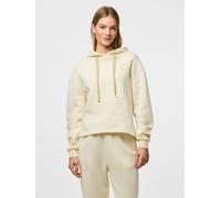 Kapuzensweatshirt PIECES "PCCHILLI LS HEART HOODIE NOOS BC", Damen, Gr. S, weiß (weiß pepper detail:gold), Sweatware, Obermaterial: 50% Baumwolle, 50% Polyester, unifarben, regular fit hüftlang, ohne