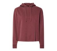 Kapuzensweatshirt PIECES "PCCHILLI LS WASHED SWEAT HOODIE NOOS BC", Damen, Gr. S, tawny port detail:washed, Sweatware, Obermaterial: 50% Baumwolle, 50% Polyester, unifarben, regular fit normal, Rundha