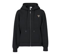 Kapuzensweatshirt PIECES "PCCHILLI LS ZIP HOODIE NOOS BC", Damen, Gr. M, schwarz detail:leo heart emb, Sweatware, Obermaterial: 50% Baumwolle, 50% Polyester, bestickt, unifarben, regular fit normal, o