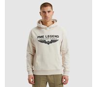 Kapuzensweatshirt PME LEGEND "Hooded soft terry with logo", Herren, Gr. L, beige (birch), Sweatware, Obermaterial: 80% Baumwolle, 20% Polyester, bestickt, regular fit taillenbedeckt, Rippbündchen, Swe