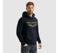 Kapuzensweatshirt PME LEGEND "Hooded soft terry with logo", Herren, Gr. L, grau (salute), Sweatware, Obermaterial: 80% Baumwolle, 20% Polyester, bestickt, regular fit taillenbedeckt, Rippbündchen, Swe