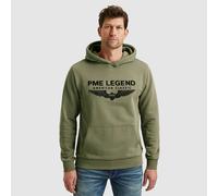 Kapuzensweatshirt PME LEGEND "Hooded soft terry with logo", Herren, Gr. M, grün (loden grün), Sweatware, Obermaterial: 80% Baumwolle, 20% Polyester, bedruckt, regular fit taillenbedeckt, Bündchen, Swe