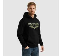 Kapuzensweatshirt PME LEGEND "Hooded soft terry with logo", Herren, Gr. XXL, schwarz, Sweatware, Obermaterial: 80% Baumwolle, 20% Polyester, bestickt, regular fit taillenbedeckt, Rippbündchen, Sweatsh