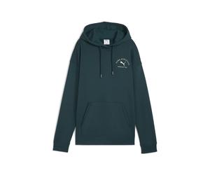 Kapuzensweatshirt PUMA "CLASS RELAXED HOODIE FL", Damen, Gr. L, grün terrain, Fleece, Obermaterial: 66% Baumwolle, 34% Polyester, unifarben, relaxed fit normal, Rundhals, angesetztes Bündchen, Sweatsh