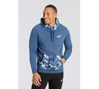 Kapuzensweatshirt PUMA "ESS CAMO HOODIE FL", Herren, Gr. L, blau (schwarz indigo), Fleece, Obermaterial: 66% Baumwolle, 34% Polyester, tarnfarben, regular fit normal, Rundhals, angesetztes Bündchen, S