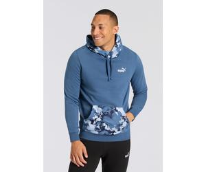 Kapuzensweatshirt PUMA "ESS CAMO HOODIE FL", Herren, Gr. XL, blau (schwarz indigo), Fleece, Obermaterial: 66% Baumwolle, 34% Polyester, tarnfarben, regular fit normal, Rundhals, angesetztes Bündchen, 