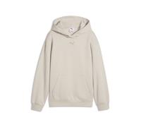 Kapuzensweatshirt PUMA "ESS CENTERED CAT LOGO RELAXED HOODIE FL G", Mädchen, Gr. 164, beige (silber fog), Fleece, Obermaterial: 66% Baumwolle, 34% Polyester, unifarben, relaxed fit normal, angesetztes