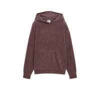 Kapuzensweatshirt PUMA "ESS ELEVATED COMFORT VELOUR RIB HOODIE", Damen, Gr. S, raisin, Obermaterial: 68% Baumwolle, 32% Polyester, unifarben, comfort fit normal, Rundhals, Sweatshirts, mit Kängurutasc