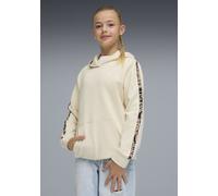 Kapuzensweatshirt PUMA "ESS GRAPHIC ANIMAL HOODIE TR G", Mädchen, Gr. 164, alpine snow, Sweatware, Obermaterial: 68% Baumwolle, 32% Polyester, bedruckt, regular fit normal, angesetztes Bündchen, Sweat