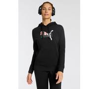 Kapuzensweatshirt PUMA "ESS LOGO LAB HOODIE TR", Damen, Gr. M, schwarz (puma schwarz), Sweatware, Obermaterial: 68% Baumwolle, 32% Polyester, bedruckt, regular fit normal, Sweatshirts, für Damen (4090