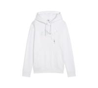 Kapuzensweatshirt PUMA "ESS METALLIC HOODIE FL", Damen, Gr. XL, puma weiß, metallic silber, Fleece, Obermaterial: 68% Baumwolle, 32% Polyester, bedruckt, regular fit normal, Rundhals, Sweatshirts (144