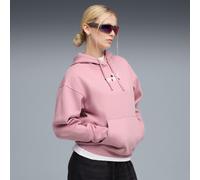 Kapuzensweatshirt PUMA "ESS NATURE 2.0 COMFORT HOODIE FL", Damen, Gr. L, rosa (poised pink), Fleece, Obermaterial: 68% Baumwolle, 32% Polyester, bedruckt, comfort fit normal, Sweatshirts, mit Kängurut