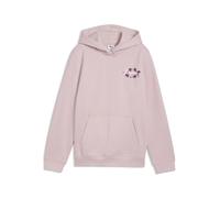 Kapuzensweatshirt PUMA "ESS NATURE 20 GRAPHIC HOODIE FL", Mädchen, Gr. 164, rosa (misty pink), Fleece, Obermaterial: 68% Baumwolle, 32% Polyester, geblümt, regular fit normal, angesetztes Bündchen, Sw