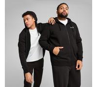 Kapuzensweatshirt PUMA "ESS NO. 1 LOGO FULL-ZIP HOODIE FL", Herren, Gr. S, schwarz (puma schwarz), Fleece, Obermaterial: 66% Baumwolle, 34% Polyester, unifarben, regular fit normal, Sweatshirts, mit v