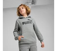 Kapuzensweatshirt PUMA "ESS NO. 1 LOGO HOODIE FL B", Jungen, Gr. 164, grau (medium gray heather), Fleece, Obermaterial: 66% Baumwolle, 34% Polyester, bedruckt, regular fit normal, Rundhals, angesetzte