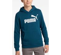 Kapuzensweatshirt PUMA "ESS NO 1 LOGO HOODIE FL B", Jungen, Gr. 176, blau (midnight petrol), Fleece, Obermaterial: 66% Baumwolle, 34% Polyester, bedruckt, regular fit normal, Rundhals, angesetztes Bün
