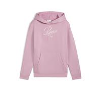 Kapuzensweatshirt PUMA "ESS SCRIPT HOODIE FL G", Mädchen, Gr. 176, rosa (poised pink), Fleece, Obermaterial: 68% Baumwolle, 32% Polyester, bedruckt, regular fit normal, angesetztes Bündchen, Sweatshir