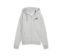 Kapuzensweatshirt PUMA "ESS SMALL NO 1 LOGO COMFORT FULL-ZIP HOODIE TR", Damen, Gr. M, light gray heather, Sweatware, Obermaterial: 68% Baumwolle, 32% Polyester, unifarben, comfort fit normal, angeset