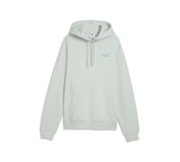 Kapuzensweatshirt PUMA "ESS SMALL NO 1 LOGO COMFORT HOODIE FL S", Damen, Gr. M, weiß (crme de mint), Fleece, Obermaterial: 66% Baumwolle, 34% Polyester, unifarben, comfort fit normal, angesetztes Bünd