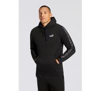 Kapuzensweatshirt PUMA "ESS TAPE HOODIE FL", Herren, Gr. S, schwarz (puma schwarz), Fleece, Obermaterial: 66% Baumwolle, 34% Polyester, bedruckt, regular fit normal, Rundhals, angesetztes Bündchen, Sw