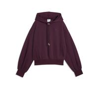 Kapuzensweatshirt PUMA "HER RELAXED HOODIE FL", Damen, Gr. M, ruby noir, Fleece, Obermaterial: 68% Baumwolle, 32% Polyester, unifarben, relaxed fit normal, angesetztes Bündchen, Sweatshirts, mit Kängu