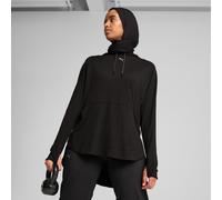 Kapuzensweatshirt PUMA "MODEST HOODIE", Damen, Gr. XL, schwarz (puma schwarz), Jersey, Obermaterial: 94% Polyester, 6% Elasthan, regular fit lang, angesetztes Bündchen, Sweatshirts, Regular Fit, für F